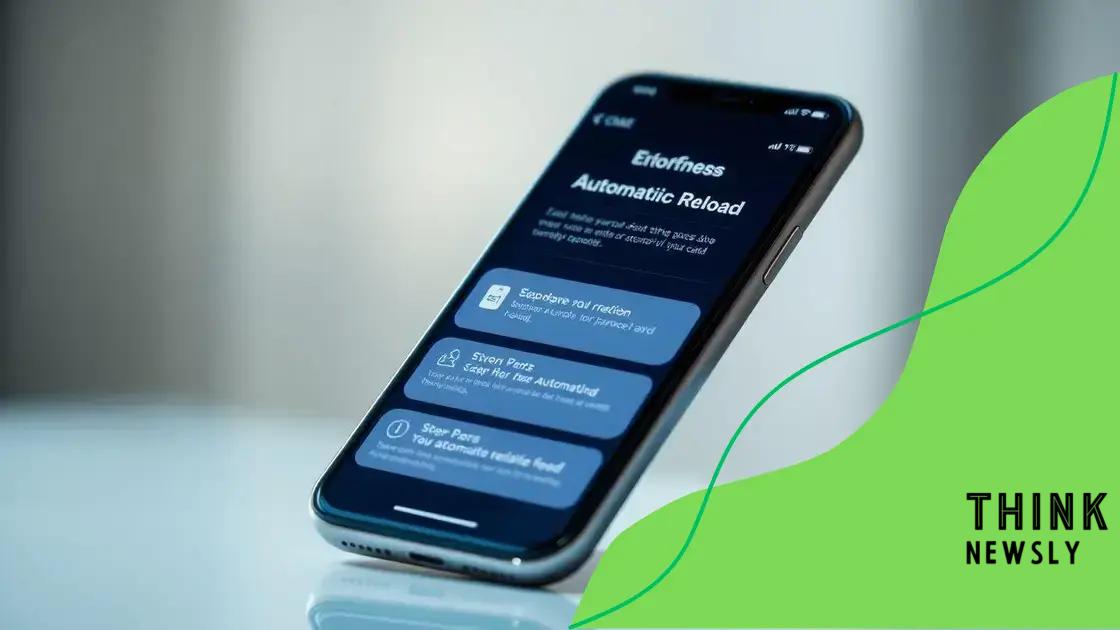 How to set up automatic reload on your aid card