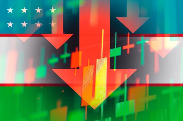 A stock market chart showing the fluctuation of interest rates and the Brazilian real against the US dollar, illustrating the external factors impacting inflation.