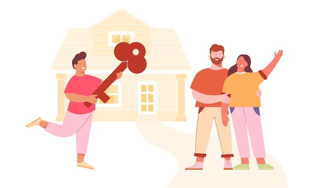 A family happily receiving the keys to their new home, symbolizing the realization of the dream of homeownership through the Minha Casa, Minha Vida program.
