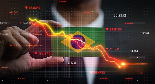 A detailed graph illustrating the historical trends of Brazil's trade balance, showcasing the fluctuations in exports and imports over the past five years. Annotate significant events or policy changes that influenced these trends, such as trade agreements or economic crises. Use clear labels and color-coding to differentiate export and import data.