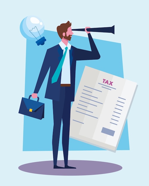 An illustration showing a person studying tax documents with a magnifying glass, highlighting the importance of examining tax changes closely. Include icons of money and charts to indicate financial impacts.