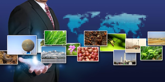 A mosaic of images representing key sectors of the Brazilian economy, including agriculture, industry, services, and technology.