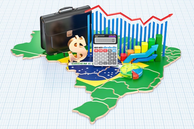A collage of charts from different financial institutions, each displaying their GDP forecast for Brazil. The charts slightly vary, indicating a range of projections, but generally show a positive trend, signifying moderate economic growth.