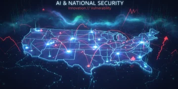 Cybersecurity for AI in 2026 for US businesses, digital threat map