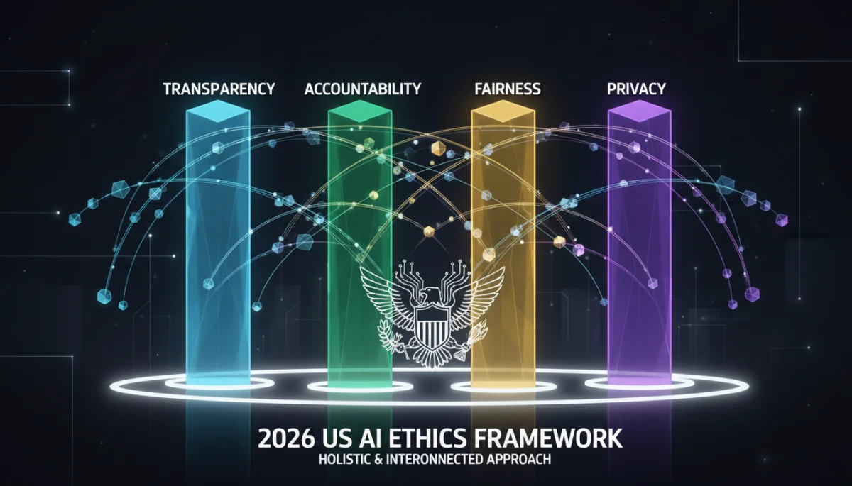 Infographic showing pillars of AI ethics framework