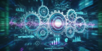 AI optimizing business processes, digital transformation, efficiency gains