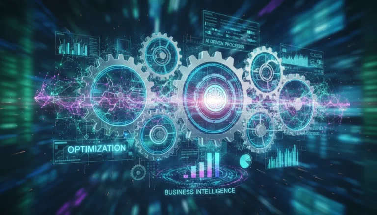 AI optimizing business processes, digital transformation, efficiency gains