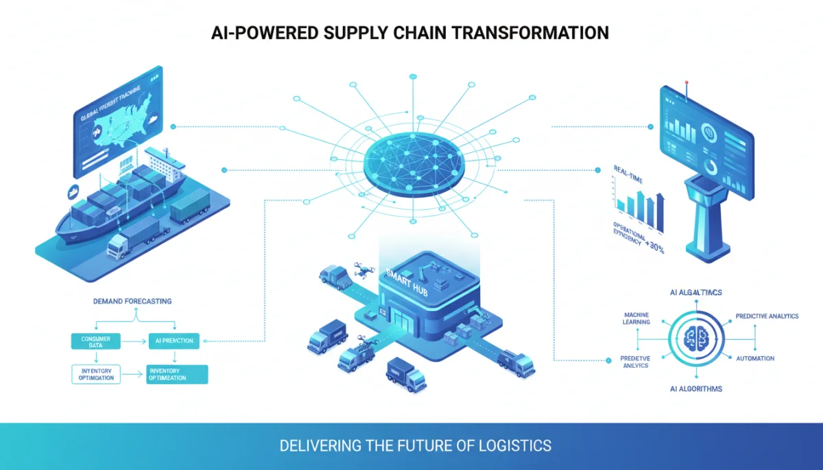 AI optimizing supply chain logistics and predictive analytics