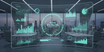 Digital dashboard showing automated financial reports and time savings