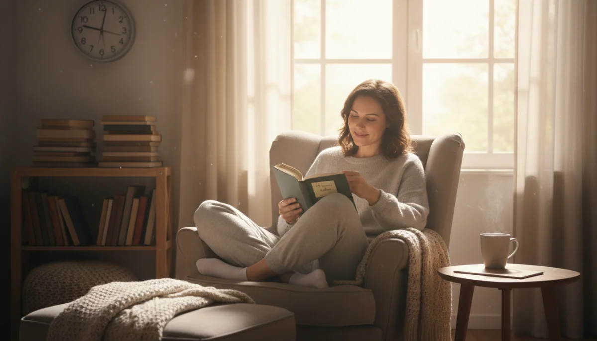 Person reading a book, demonstrating a small, consistent positive habit