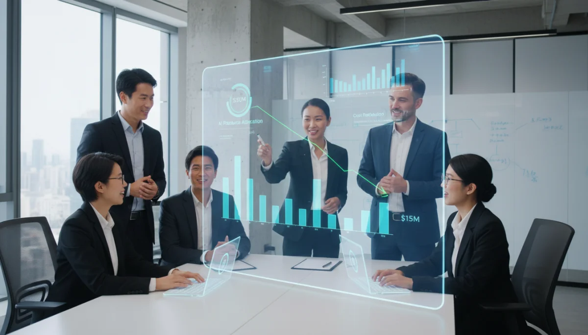 Team collaborating on FinOps strategy for AI cloud cost optimization.