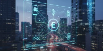 Futuristic digital payment network speeding up transactions