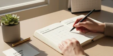 Detailed habit tracker in a planner for 2026 personal development goals
