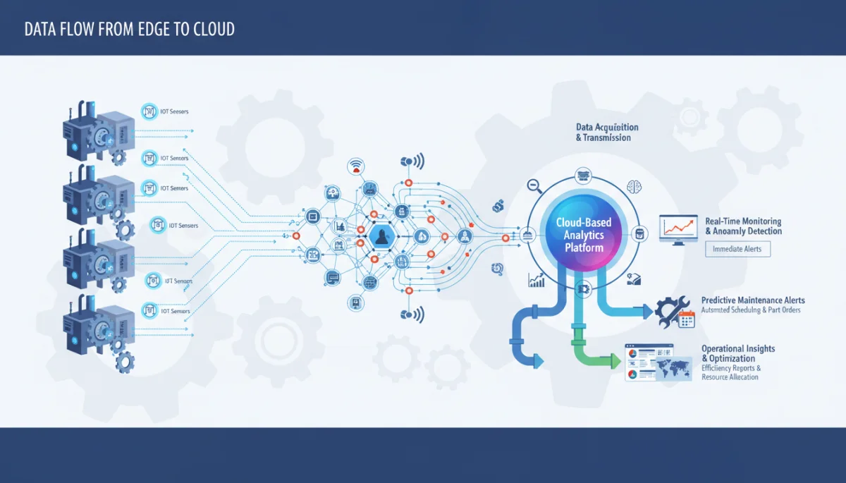 IoT data flow for predictive maintenance and operational insights