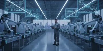 Modern manufacturing facility using IoT for efficiency