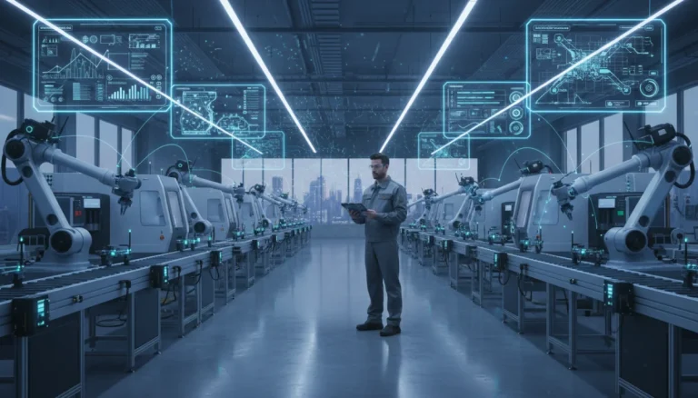Modern manufacturing facility using IoT for efficiency