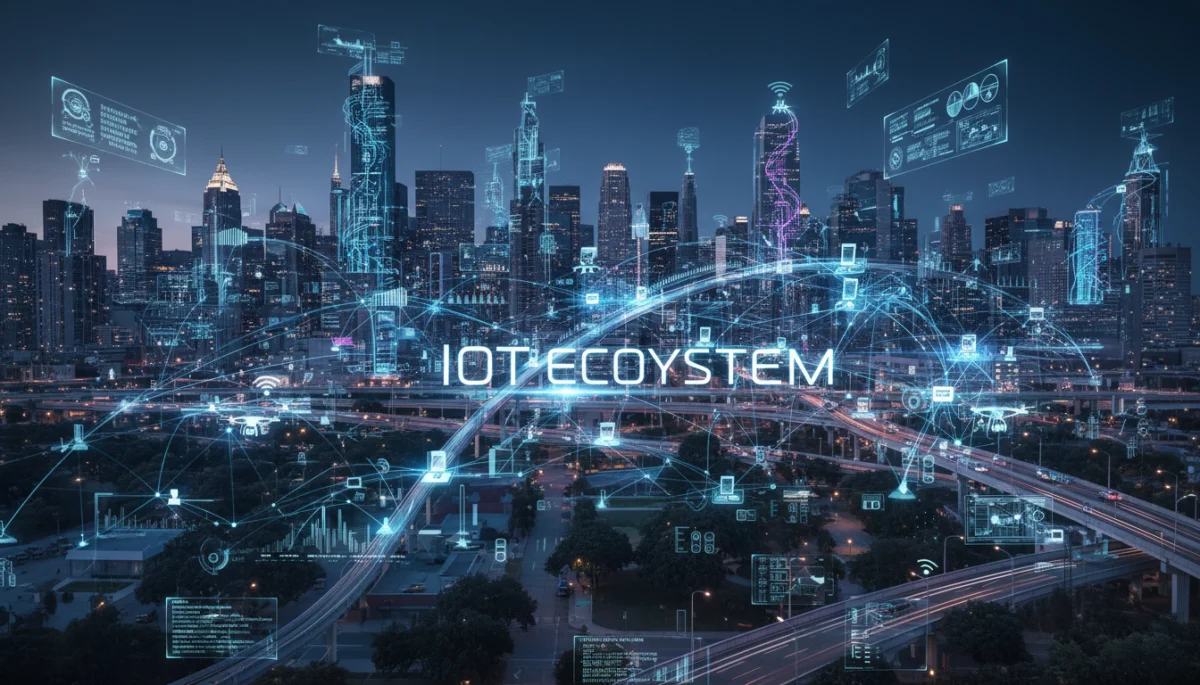 IoT sensor network in a smart city grid