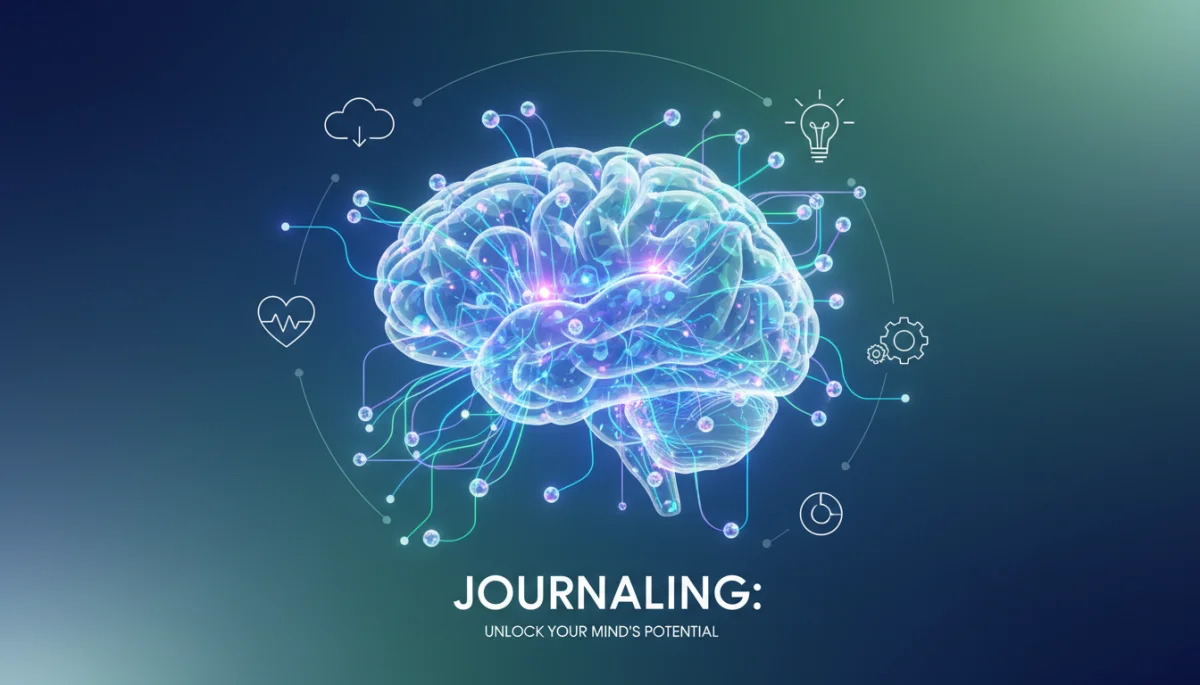 Illustration of brain connections highlighting cognitive benefits of journaling and mental clarity