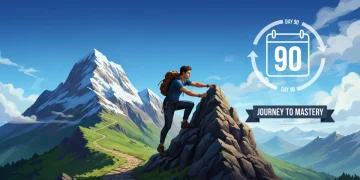 Person reaching peak performance through a structured 90-day personal development cycle.