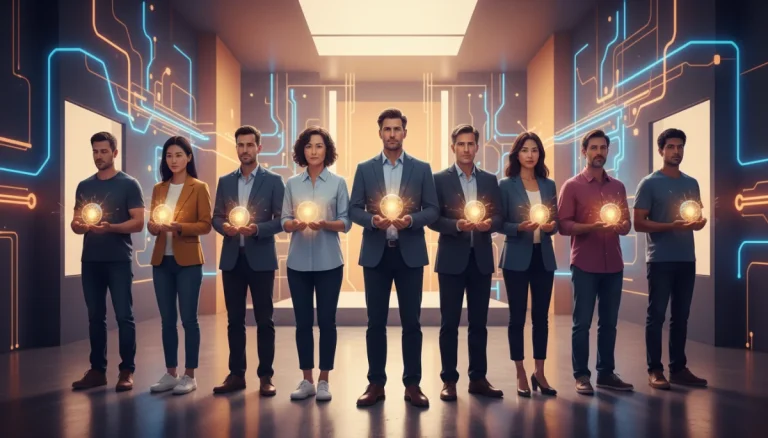 Diverse individuals discovering purpose in a modern, hopeful setting for 2026