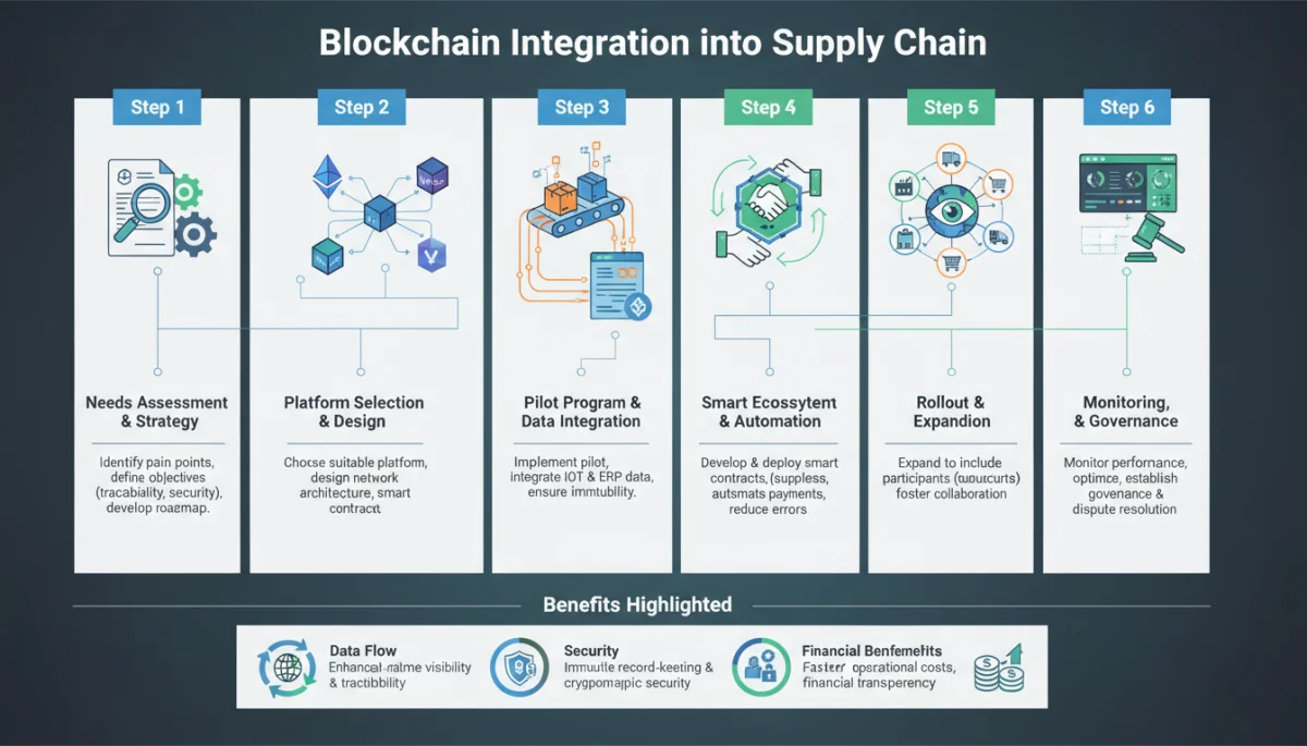 Six steps for blockchain integration in supply chains