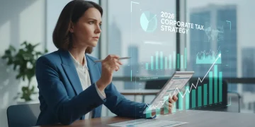 Small business owner reviewing 2026 corporate tax changes on tablet