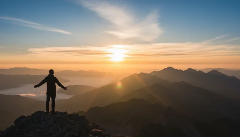 Sunrise over mountains, symbolizing new beginnings and personal growth