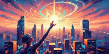 Abstract visual of a person reaching for a light, representing unlocking potential for US residents in 2026.